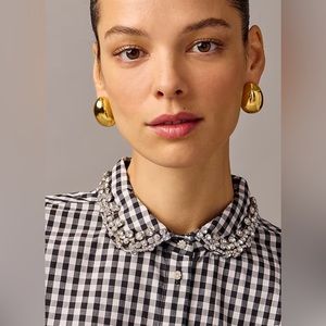 JCrew Collection embellished cropped button-up shirt